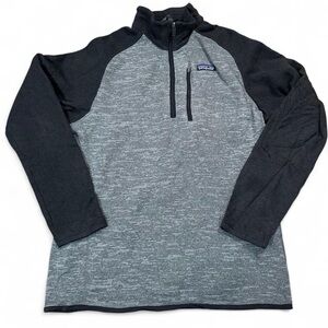 Patagonia Men’s Gray Black 1/4 Zip Better Sweater Fleece Jacket Size Medium